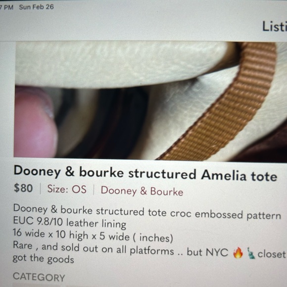 Dooney & bourke structured Amelia tote croc embossed EUC 9.8/10 π₯π€·π½ββοΈπ½π―β€οΈ - Picture 13 of 13